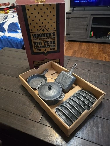 Wagner's Cast Iron Cookware Set 100 Year Celebration Miniature, Limited Edition