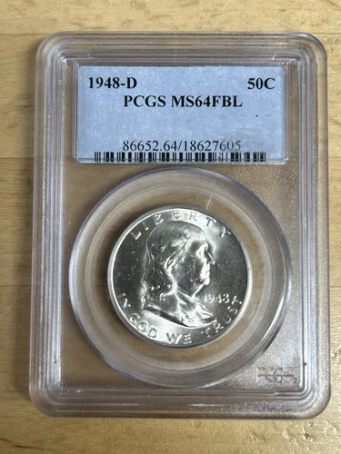 1948-D  Franklin Half Dollar PCGS MS64 FBL