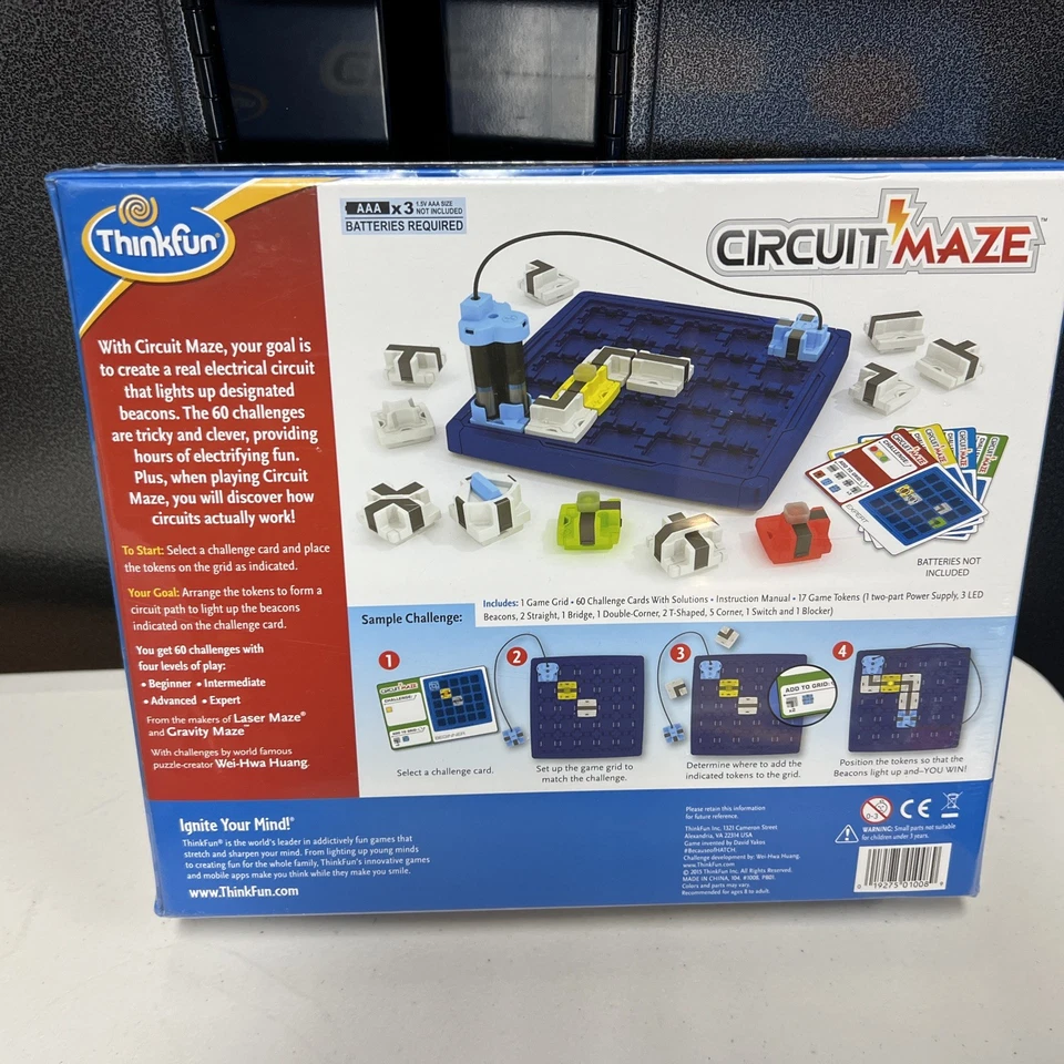 Thinkfun CIRCUIT MAZE Electric Current Logic Board Game  * NEW / Sealed - Image 2 of 4