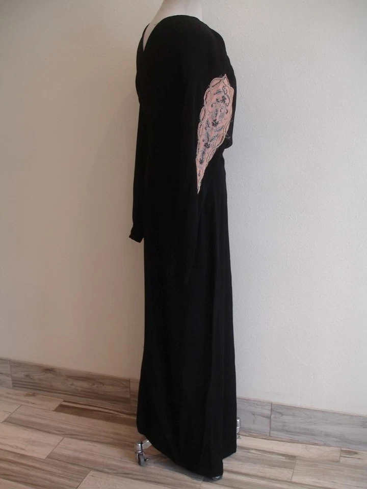 Vestido Original Mujer L De Colección Años 1920 1930 Kornhauser Negro Victoriano Cuentas Largas Foto 4 de 4