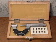 VIS 0-1 Inch THREAD PITCH MICROMETER w/ 5 ANVIL SETS - SUPER CLEAN 