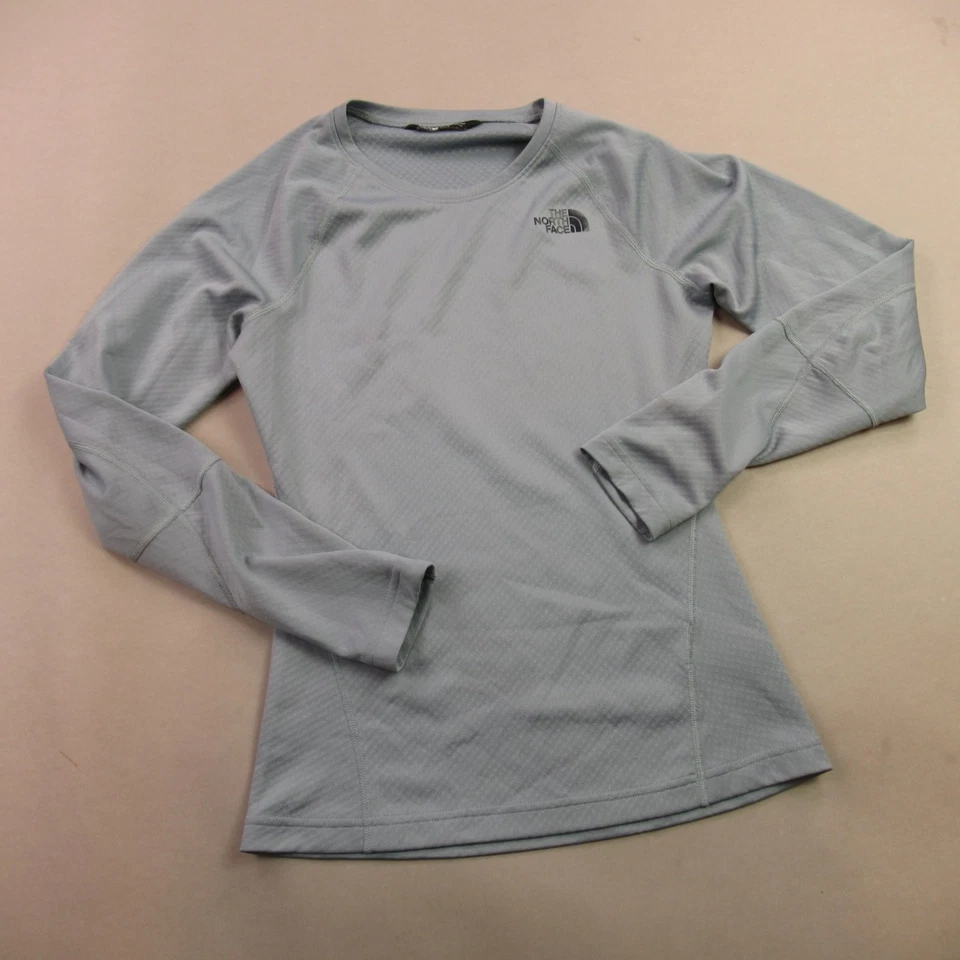 Camisa North Face para mujer XS manga larga ligera cuello redondo azul Foto 2 de 4