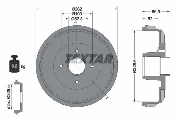 Bremstrommel Hinten Textar 94049700-image