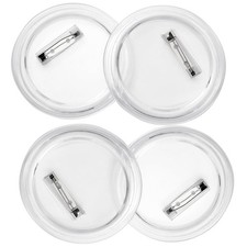 25 Pack 3 Inch Clear Acrylic DIY Pin Back Craft Button Badges Blanks
