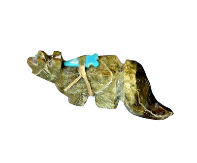 Zuni Fox Coyote Fetish 2.5'' Arrowhead Prayer Bundle Native American Carved Stone