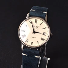 MINT White Poljot USSR Watch. Serviced. Soviet Military Wristwatch