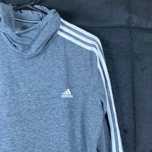 Adidas Womens Sweatshirt Gray Climalite Hooded Cowl Neck Pullover Stretch Large - Picture 5 of 13