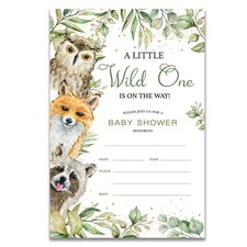 20 PCS Woodland Animal Baby Shower Party Invitations W/ Envelopes Cards