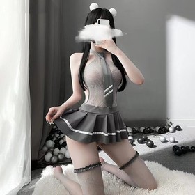 Sexy Lingerie Nightdress School Girl Sleepwear Sailor Suit Cosplay JK Costume