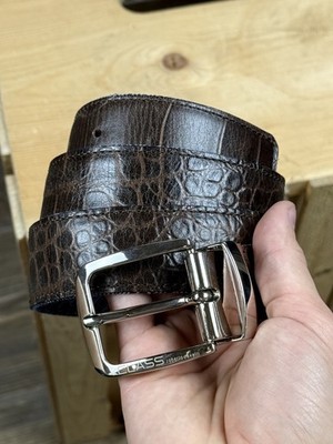 CLASS Roberto Cavalli Reversible Leather Canvas Belt Size 100 cms