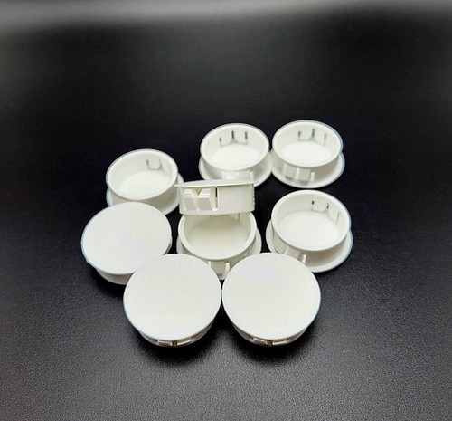 Paquete de 10 tapones de orificio acanalados con bloqueo de nailon cubiertas de cúpula blanca acabado mate - Imagen 2 de 11
