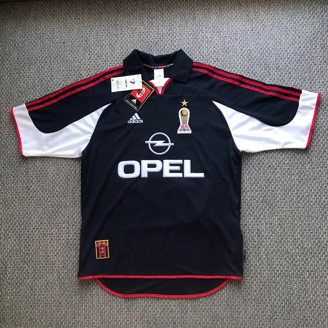 AC Milan Home maglia di calcio 1995 - 1996. Sponsored by Opel