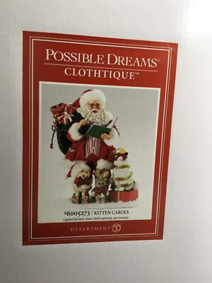 Department 56 Possible Dreams Santa and his Pets Kitten Carols