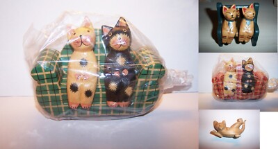 KATZENSOFA- AUSWAHL -Katzen auf Sofa- HOLZ KATZE Wood Handmade Bali Handarbeit