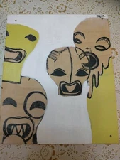 Original Abstract Painting on Wood