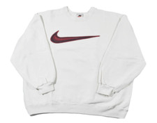 Vintage Nike Made in USA Center Crewneck White 90s Sweatshirt Size Large