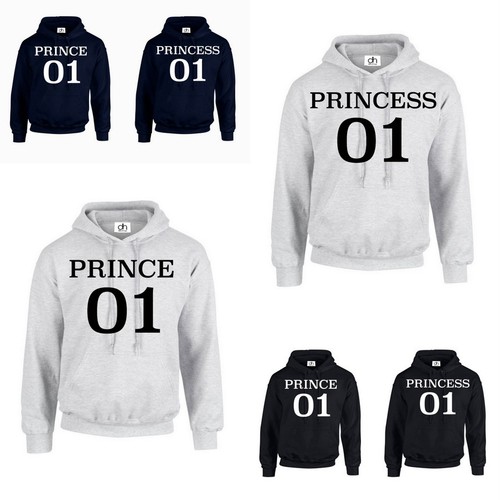 KING QUEEN CROWN HOODIE JUMPER 