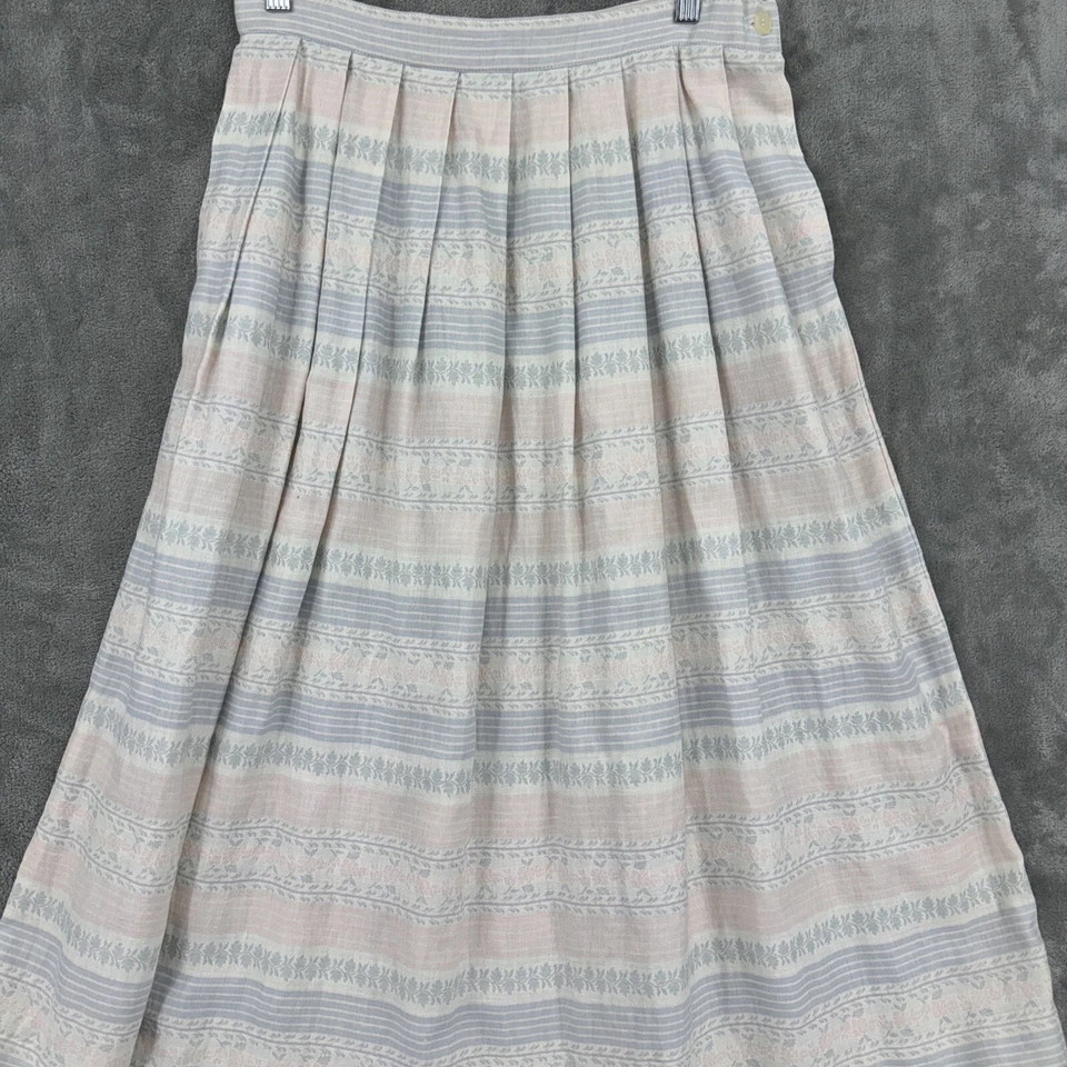 Falda Vintage 12 Lino Línea A Plisada Midi Casa Modesta Pradera Floral Modesta Foto 2 de 4