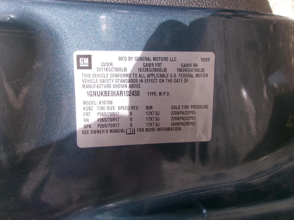 Medidor de velocímetro usado se adapta a: Chevrolet Tahoe Cluster 2010 ID de EE. UU. 20774758 grado A Foto 3 de 4