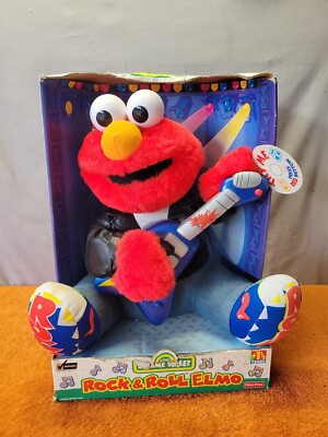 T•Vintage 1998 Rock Roll Singing ELMO Fischer-Price Sesame  Street-works-NIB