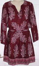 Madewell Silk Lassi Flower Dress Sz 00 rusted burgundy NWT e9466 168