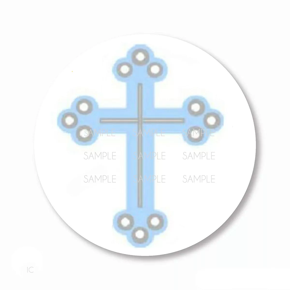 48 BLUE CROSS BOY BAPTISM FAVORS ENVELOPE SEALS SCRAPBOOK STICKERS