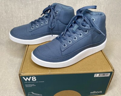 Allbirds Canvas Pacer Mid Mens 11 Blue Gray Sneakers Lace up Allbirds Canvas Pacers Shoes Mens 11 Blue White Lace Up  main image 3