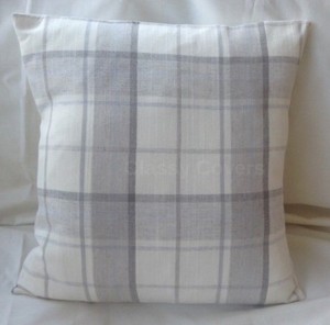 grey checked cushion covers
