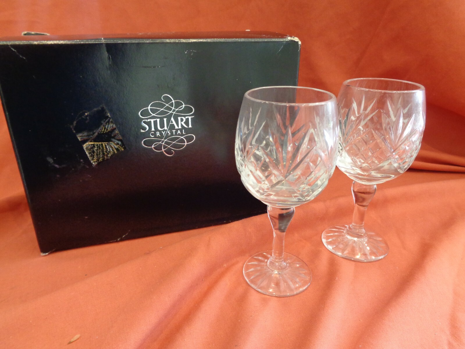 Rare Stuart Crystal Erika Sherry Glass x 2 Boxed eBay