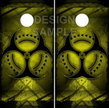 Bio Hazard Grunge Cornhole Wrap Bag Toss Skin Decal Sticker