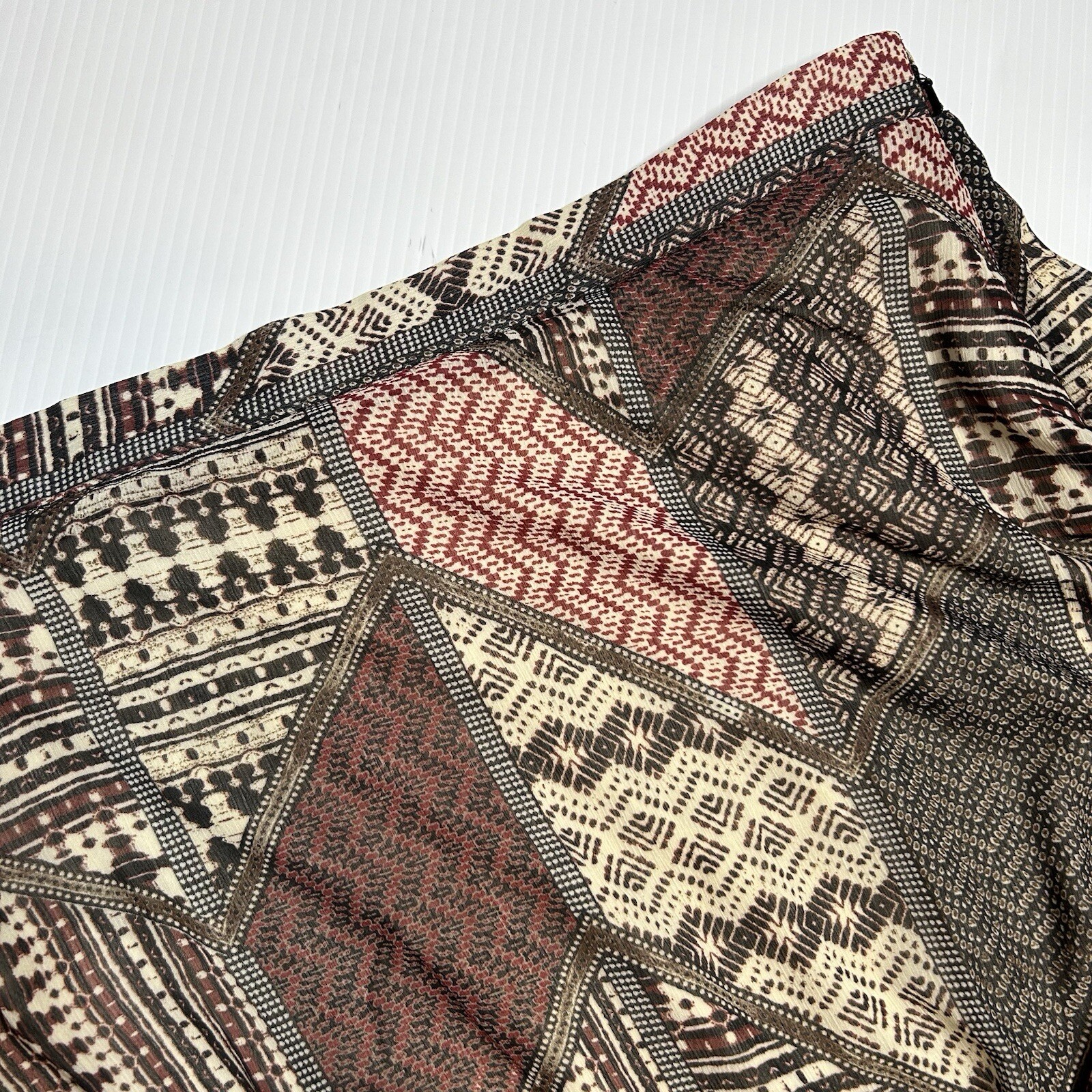 Vintage Catherines Brown Patchwork Fully Lined El… - image 1