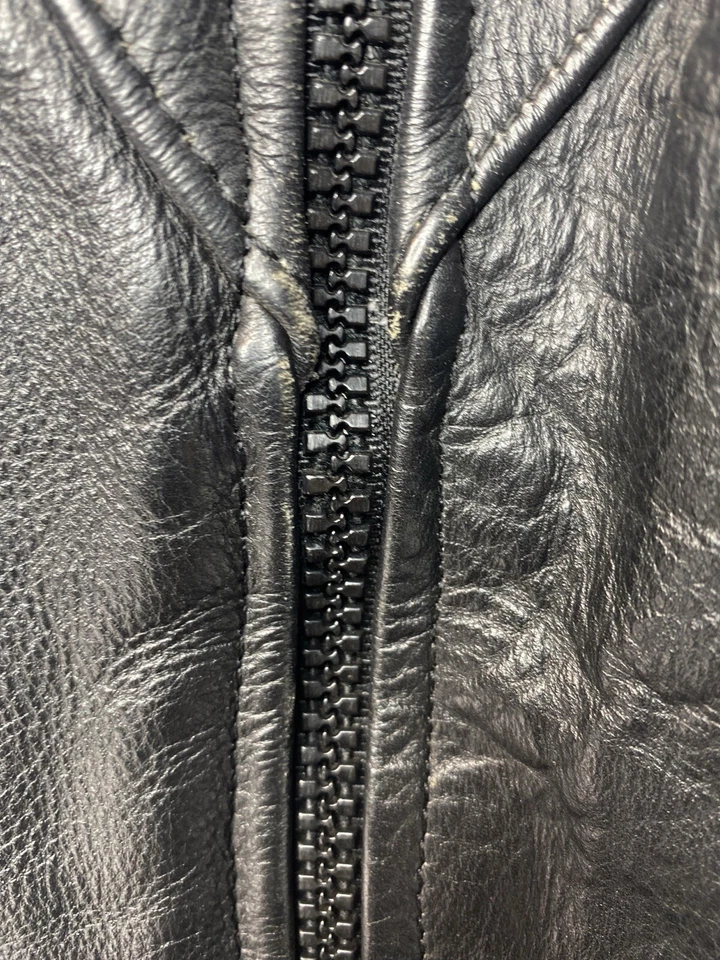 Chaqueta de cuero Interstate dama motociclista motociclista negra para mujer pequeña Foto 4 de 4