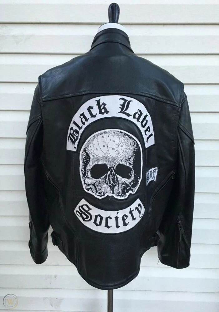 BLACK LABEL SOCIETY BLS BLACK LEATHER BIKER JACKET | eBay