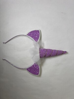 Unicorn Sparkly, Purple, Headband Sparkly Purple Ears Cute Costume Dress Up