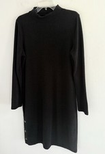 Banana Republic Women’s Dark Gray Knit Dress Stretch Long Sleeves Size Large