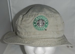 Starbucks Coffee Company Mermaid Siren Logo Beige Bucket Hat Cap