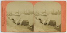 Stéréo 1860-70. Marseille. Vue générale du Port Neuf. Voiliers.