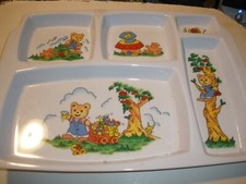 Child's Melamine Divided Plate Tray BEARS 11" x 9" SU71 