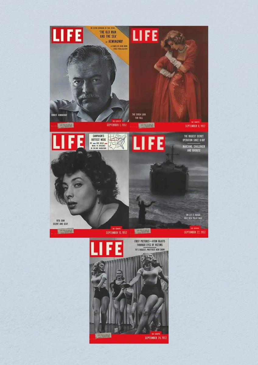 Life Magazine Lot of 5 Full Month September 1952 1, 8,15,22,29 | eBay