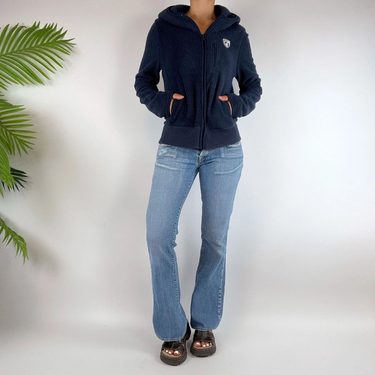 Navy blue teddy jacket sale
