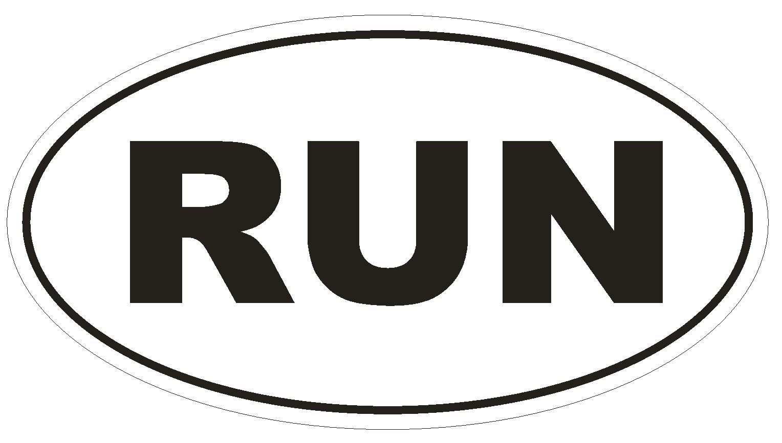 RUN Oval Bumper Sticker or Helmet Sticker D543 Laptop Cell Euro Oval | eBay