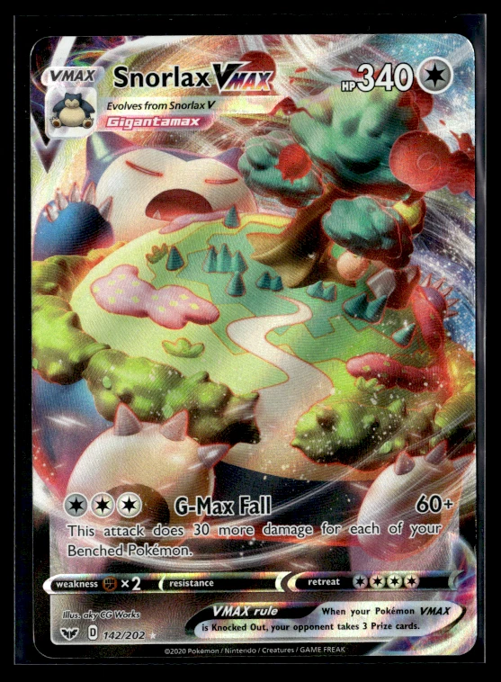 Deal for Pokemon Snorlax VMAX 142/202 Swsh01: Sword & Shield Holo