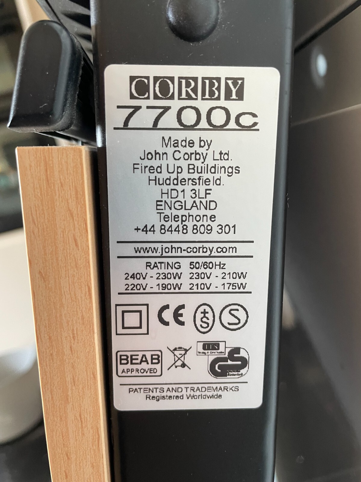 Corby trouser press 7700 Beech finish eBay