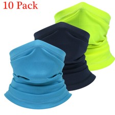 10 Pack Neck Gaiter Scarf Set UV Sun Shield Face Mask Cover Camping Bandana Lot