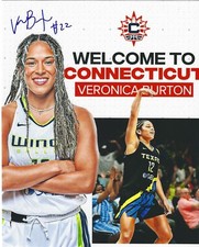 VERONICA BURTON Signed 8 x 10 Photo WNBA Basketball CONNECTICUT SUN Northwestern
