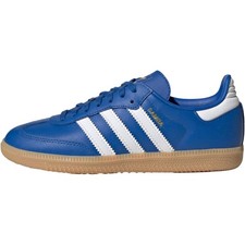 JQ2854 Adidas Originals SAMBA OG Leather and Suede Low Top Kids' Shoes, Blue /