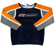 Vintage 90s Kids Reebok Classic Logo Spellout Fleece Pullover Sweatshirt Size 6