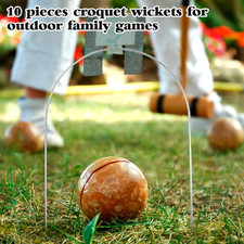 10 PCS Croquet Wickets Replacement Croquet Metal Croquet Hoops Arched Wickets...