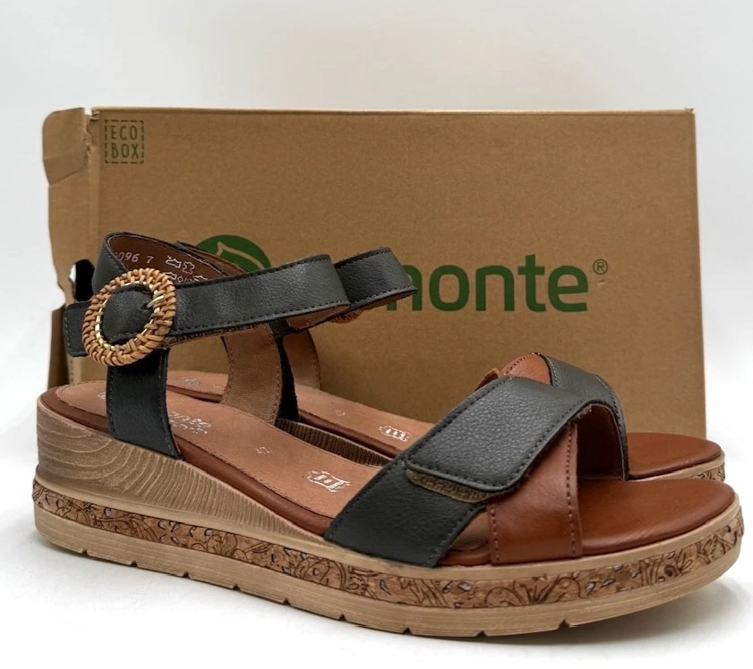Remonte D3067 - 52 Women's NEW Wedge Sandal Green Cayenne Leaf Multiple Sizes