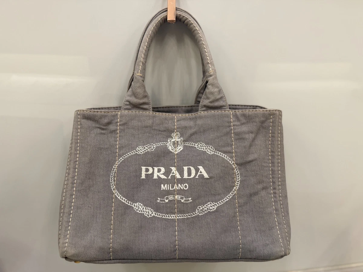 PRADA Canapa Tote Gray Bags & Handbags for Women for sale | eBay